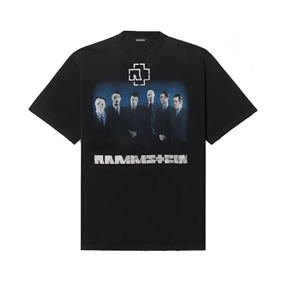 Balenciaga Rammstein Collab Loose Fit Black T-Shirt. 651795TLV511000