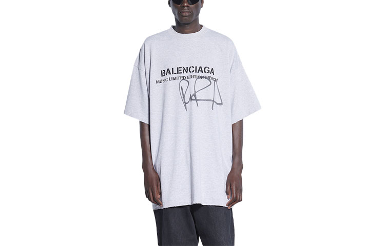 Balenciaga RuPaul Logo Print Grey Loose Fit Crewneck T-Shirt. 676589TLV571376 圖 2