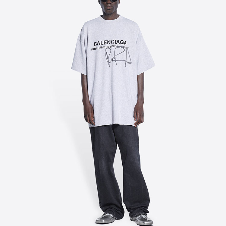 Balenciaga RuPaul Logo Print Grey Loose Fit Crewneck T-Shirt. 676589TLV571376 圖 4