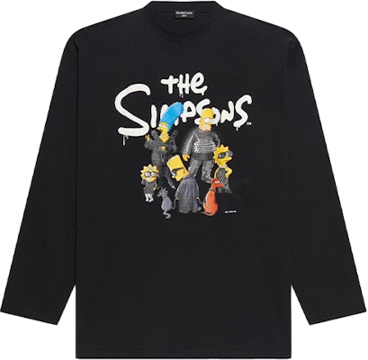 Balenciaga x The Simpsons Cartoon Crewneck Black T-Shirt for Men. 681046TLVG70100 Buy Balenciaga x The Simpsons Cartoon Crewneck Black T-Shirt for Men. 681046TLVG70100