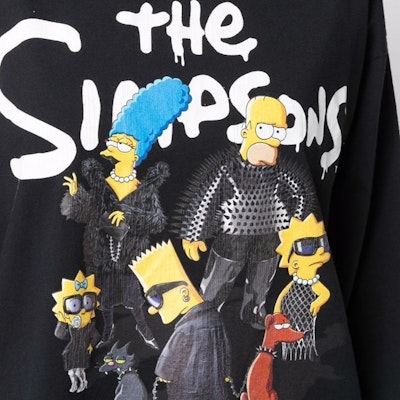 Balenciaga x The Simpsons Cartoon Crewneck Black T-Shirt for Men. 681046TLVG70100 Shop Balenciaga x The Simpsons Cartoon Crewneck Black T-Shirt for Men. 681046TLVG70100
