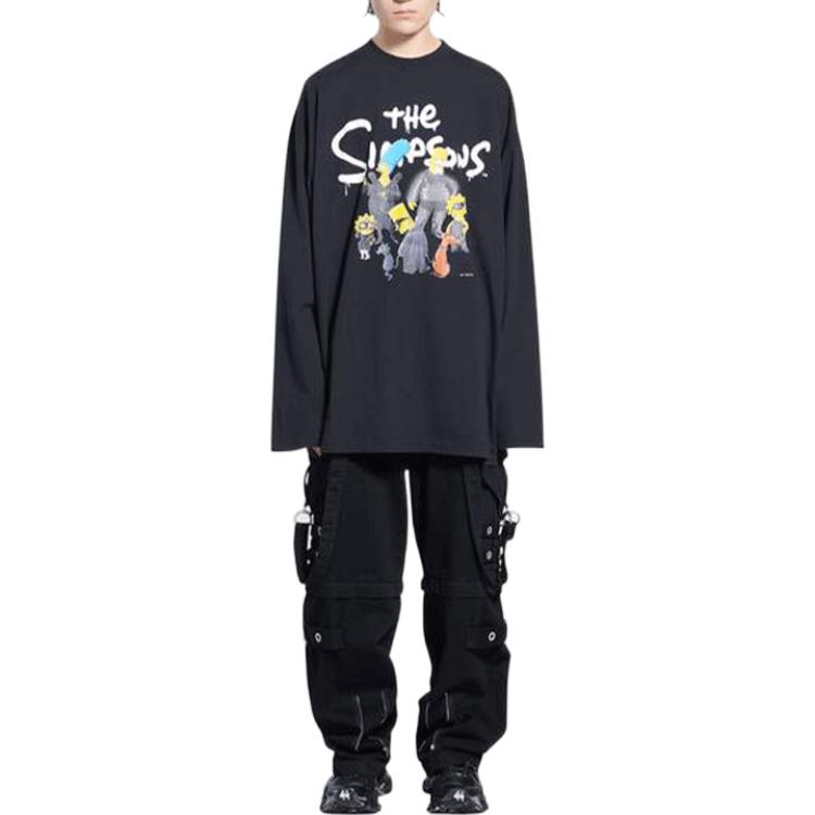 Purchase Balenciaga x The Simpsons Cartoon Crewneck Black T-Shirt for Men. 681046TLVG70100