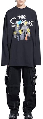 Balenciaga x The Simpsons Cartoon Crewneck Black T-Shirt for Men. 681046TLVG70100 Purchase Balenciaga x The Simpsons Cartoon Crewneck Black T-Shirt for Men. 681046TLVG70100