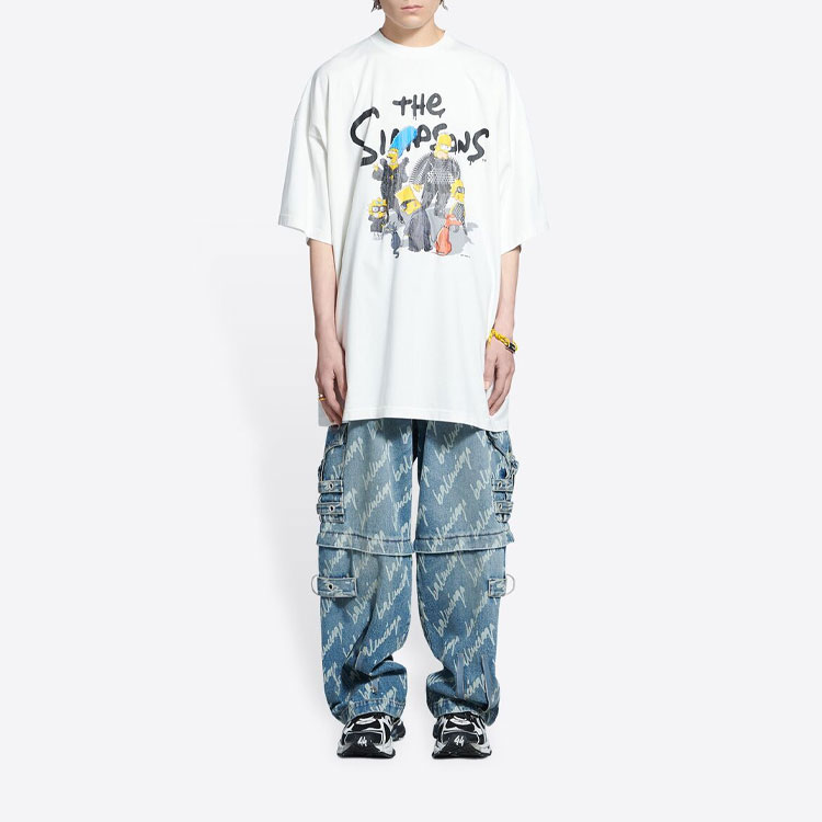 Purchase Balenciaga x The Simpsons White Graphic Print Crewneck T-Shirt . 676589TLVG70901