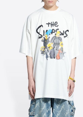 Balenciaga x The Simpsons White Graphic Print Crewneck T-Shirt . 676589TLVG70901 Details for Balenciaga x The Simpsons White Graphic Print Crewneck T-Shirt . 676589TLVG70901