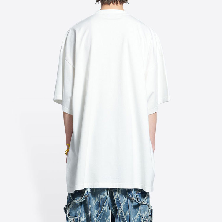 Sizing Balenciaga x The Simpsons White Graphic Print Crewneck T-Shirt . 676589TLVG70901