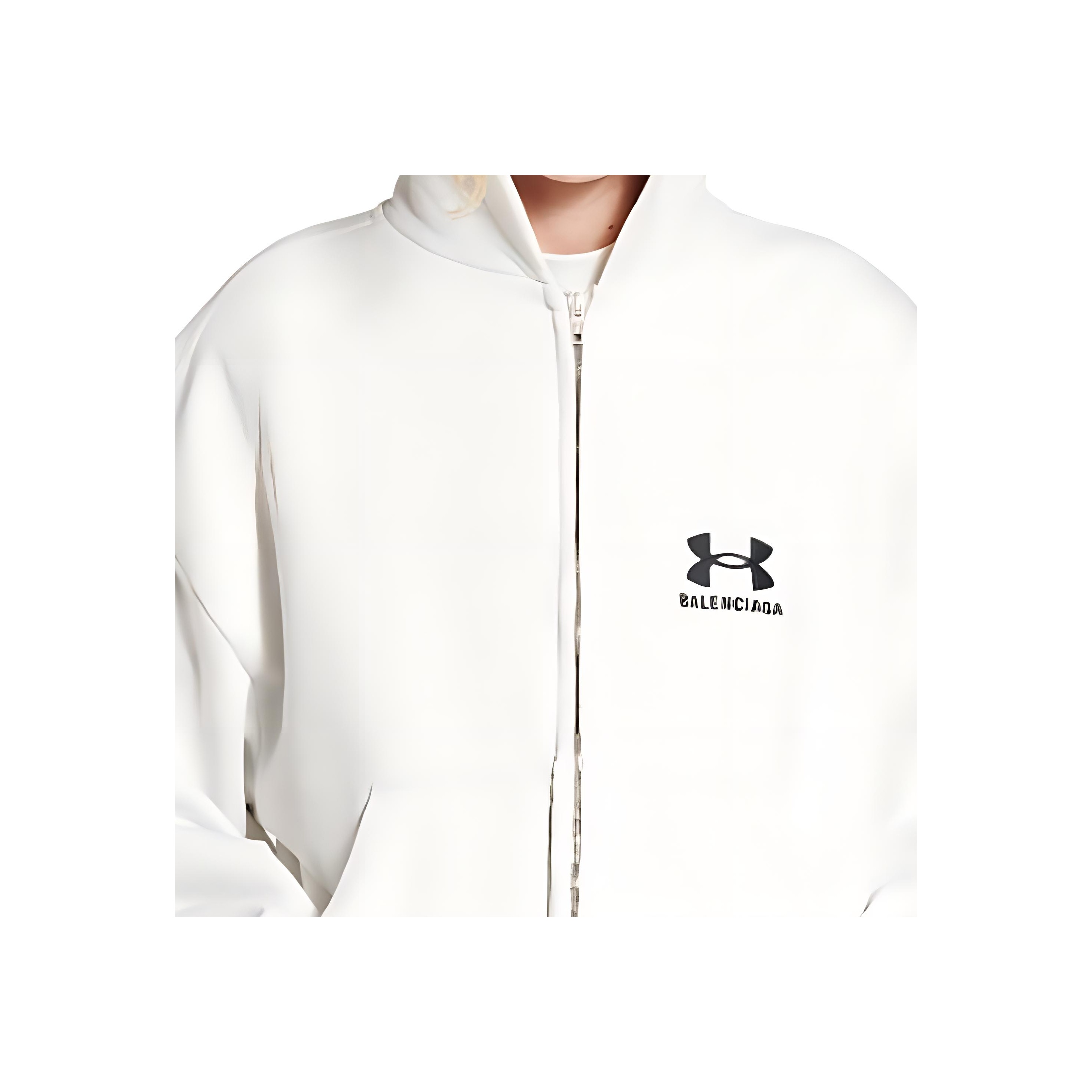 Balenciaga Under Armour FW24 Logo Print Zip Hoodie White Unisex Regular Fit. 803264TRVB89081 圖 6