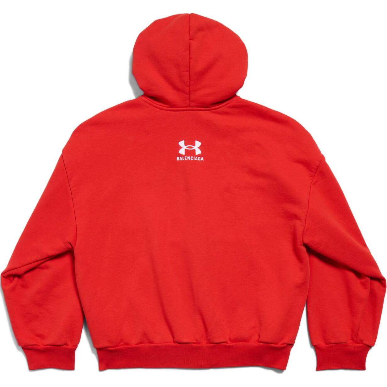 Lookbook 巴黎世家 x 安德玛 FW24 红色标志印花拉链连帽衫 男女同款标准版型 803264TRVB86540