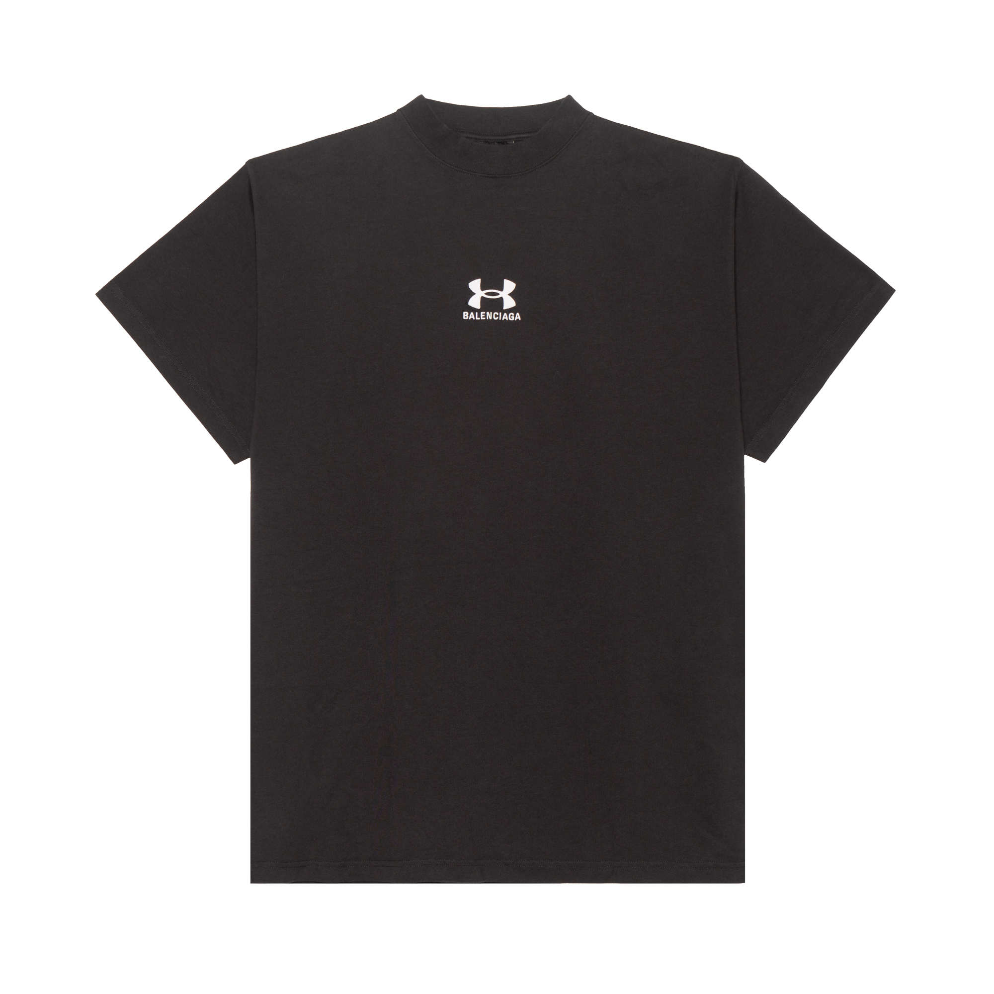 Balenciaga x Under Armour Logo Print Crewneck Tee SS25 Unisex Black Loose Fit. 787349TRVB79034