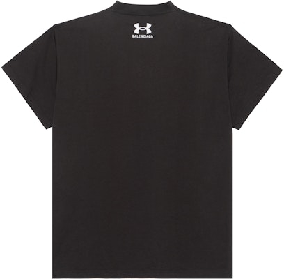 Balenciaga x Under Armour Logo Print Crewneck Tee SS25 Unisex Black Loose Fit. 787349TRVB79034 Lookbook Balenciaga x Under Armour Logo Print Crewneck Tee SS25 Unisex Black Loose Fit. 787349TRVB79034