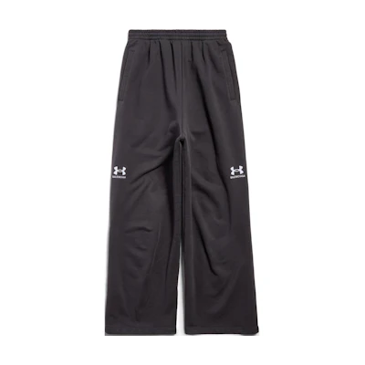 Balenciaga Under Armour SS25 Logo Print Knit Track Pants Unisex Black Loose Fit 809709TRVB89034