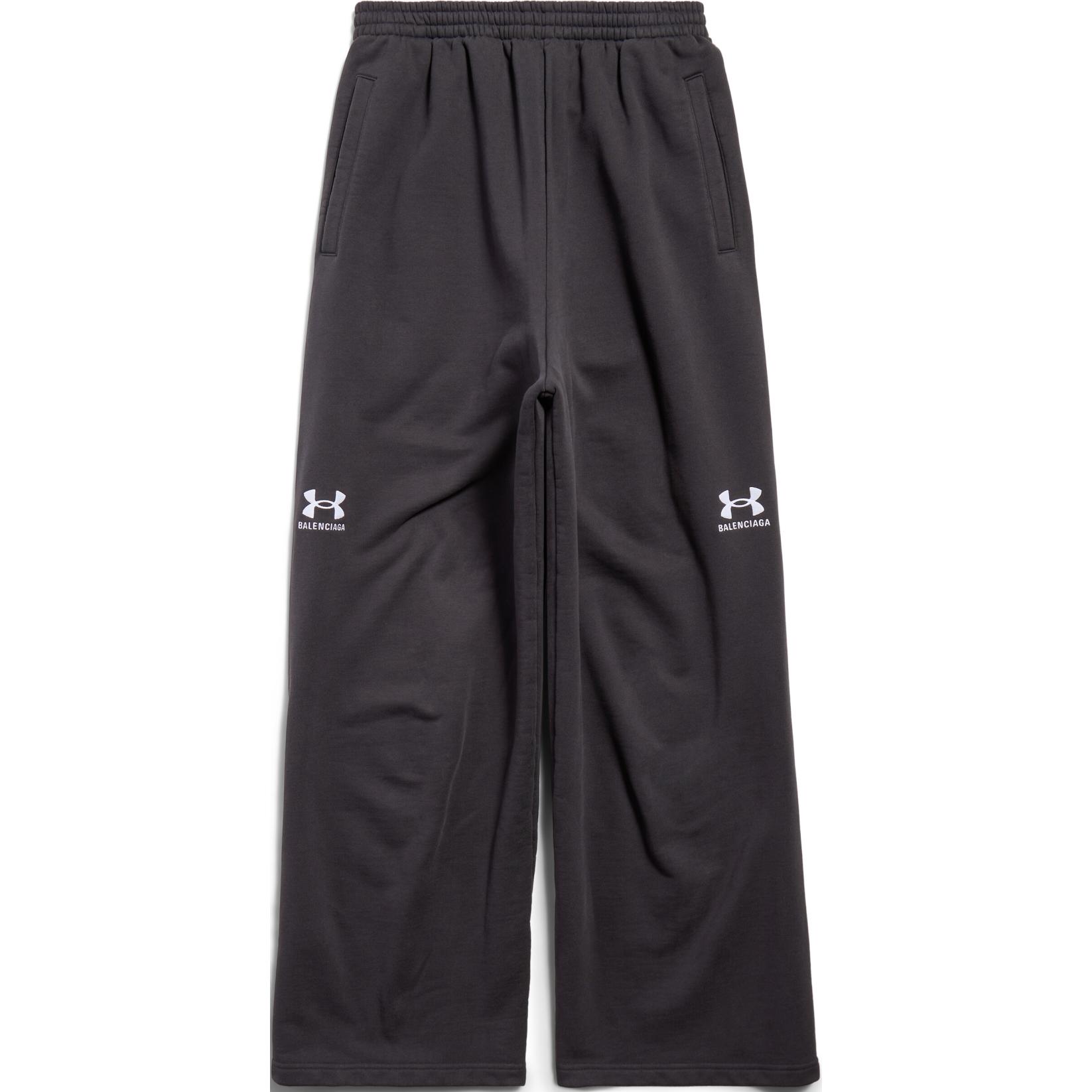 Order Balenciaga x Under Armour SS25 logo印花針織運動長褲 男女 黑色寬鬆版型 809709TRVB89034
