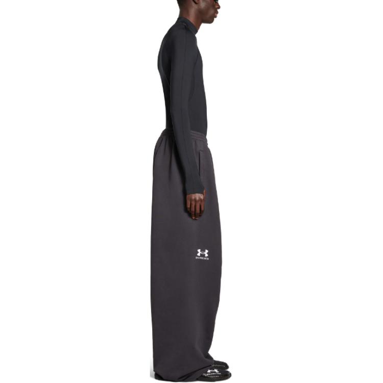 Details for Balenciaga x Under Armour SS25 logo印花針織運動長褲 男女 黑色寬鬆版型 809709TRVB89034