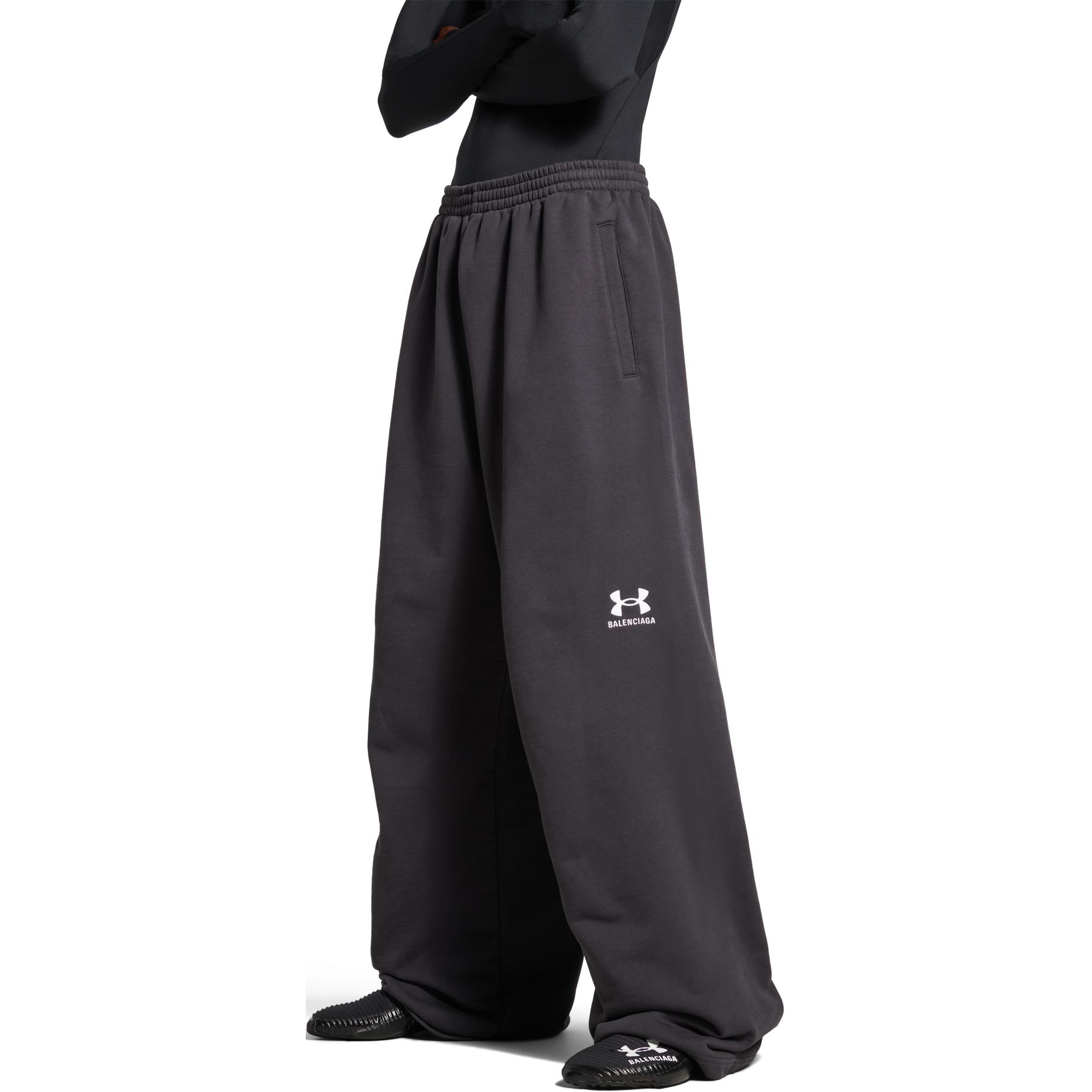Sizing Balenciaga x Under Armour SS25 logo印花針織運動長褲 男女 黑色寬鬆版型 809709TRVB89034