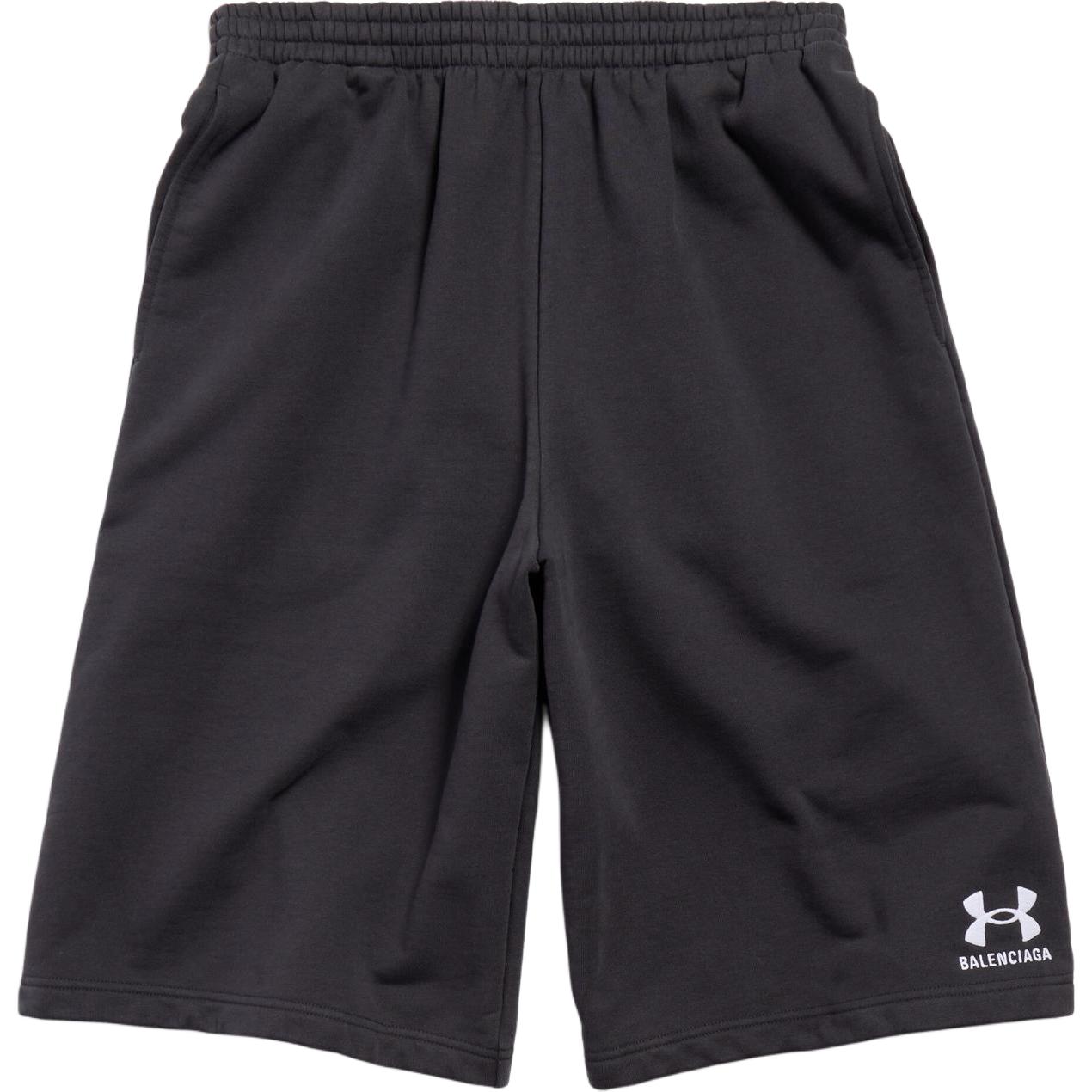 Balenciaga x Under Armour SS25 Logo Print Relaxed Fit  Shorts Black. 795261TRVB89034