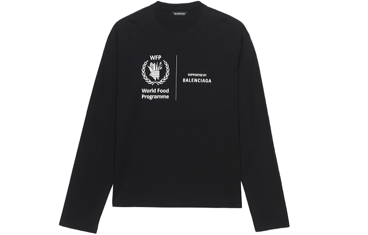 Balenciaga WFP Black Logo Print Crewneck Long Sleeve Sweatshirt 612967THV841000