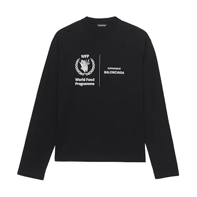 Balenciaga WFP Black Logo Print Crewneck Long Sleeve Sweatshirt 612967THV841000
