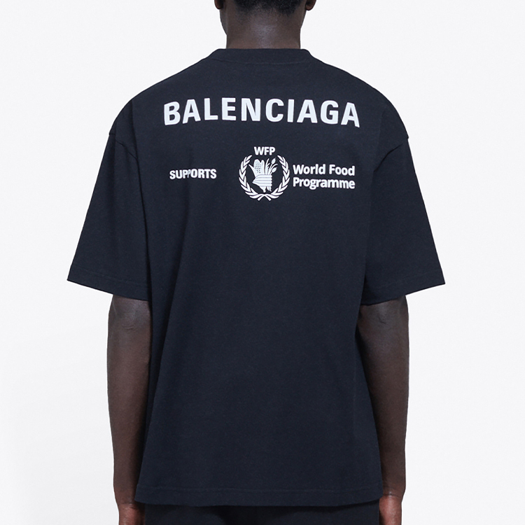 Details for Camiseta Negra Balenciaga x WFP Colaboración Logo Crewneck 612966THV841000