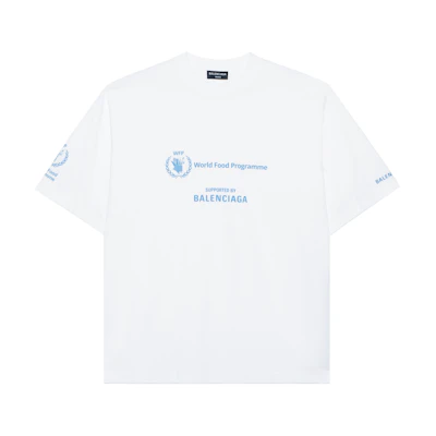 Balenciaga WFP FW22 Logo Print Crewneck T-Shirt White Male Edition 612966TMVL29086