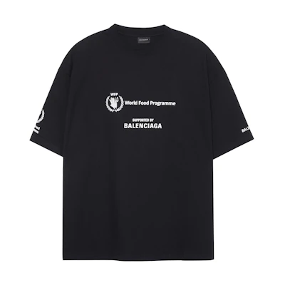 Balenciaga WFP FW22 Logo Print Crewneck T-Shirt Black 612966TMVL21070