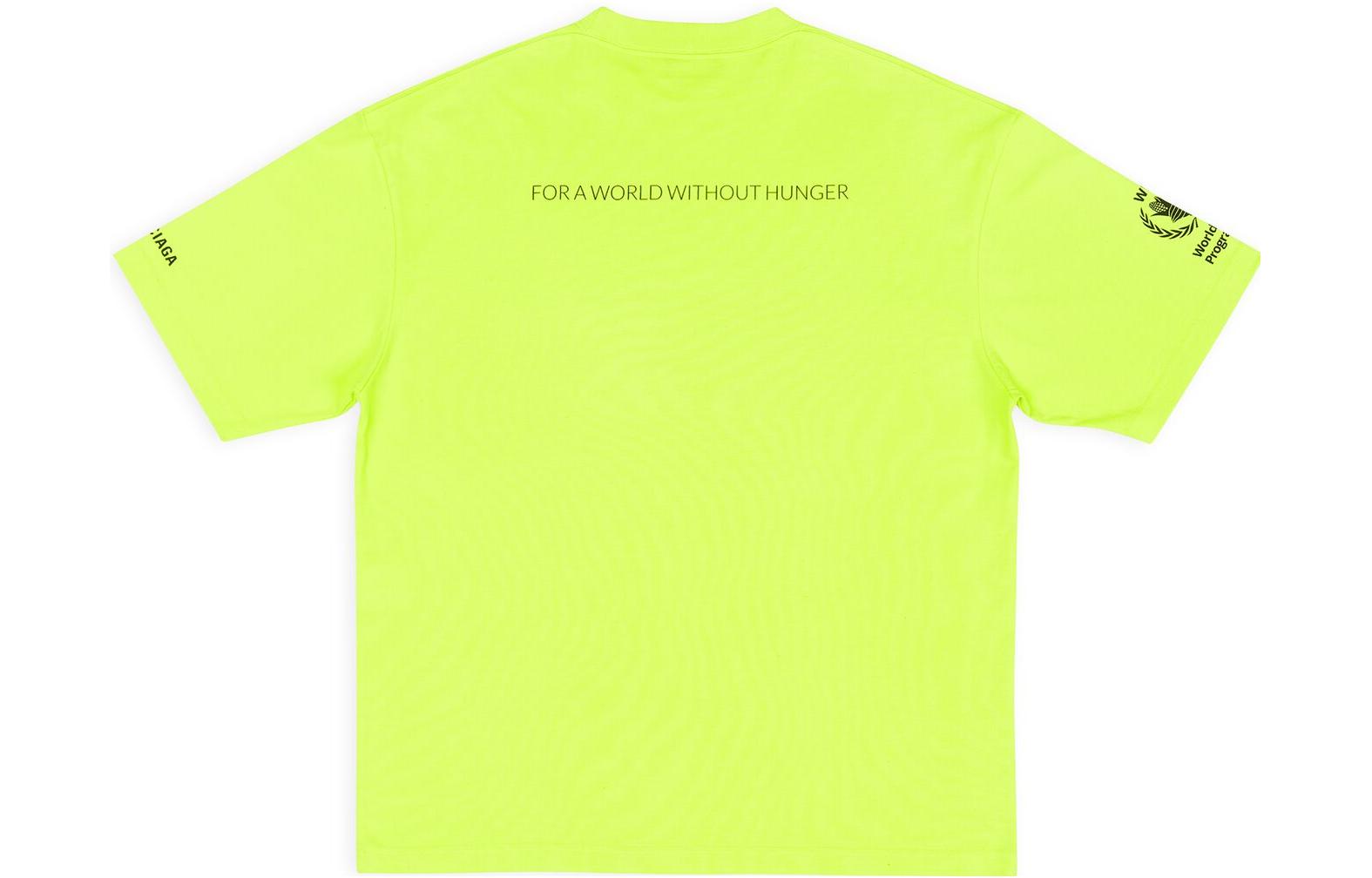 バレンシアガ x WFP FW22 ロゴプリント クルーネック Tシャツ 蛍光