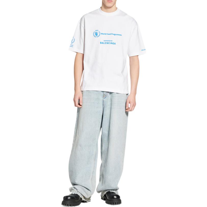 Balenciaga WFP FW22 Logo Print Crewneck T-Shirt White Male Edition 612966TMVL29086 圖 4