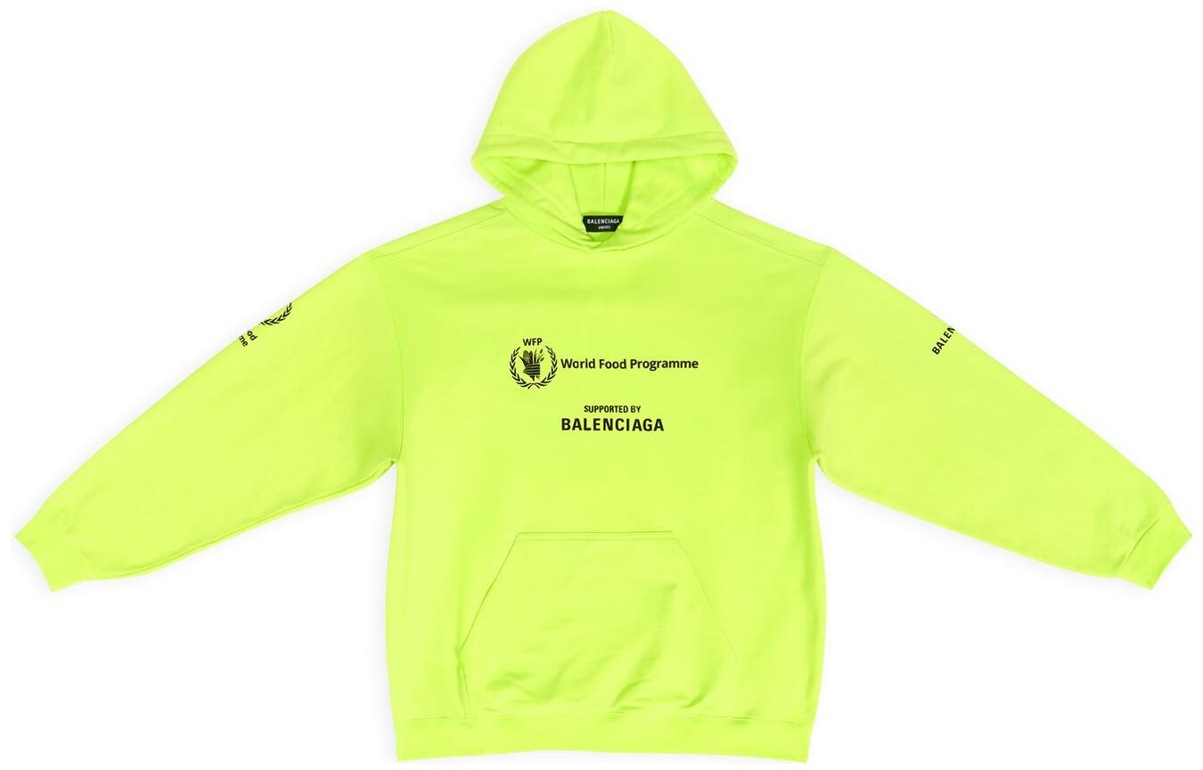 Balenciaga WFP FW22 Logo Print Hoodie Fluorescent Green Mens Pullover 600583TMVL17110 圖 2