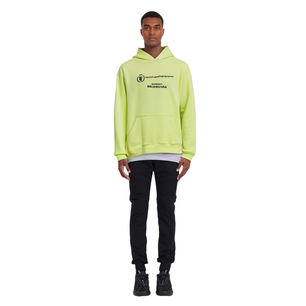 Balenciaga WFP FW22 Logo Print Hoodie Fluorescent Green Mens Pullover 600583TMVL17110 圖 4