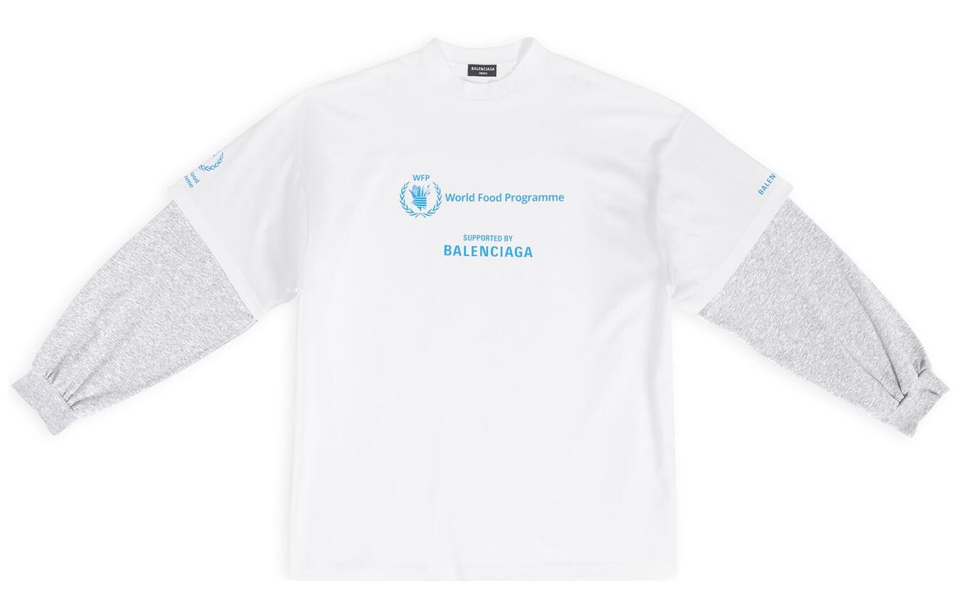 Balenciaga WFP FW22 Logo Print Oversized Long-Sleeve White T-Shirt for Men. 698089TMVL29086 圖 2