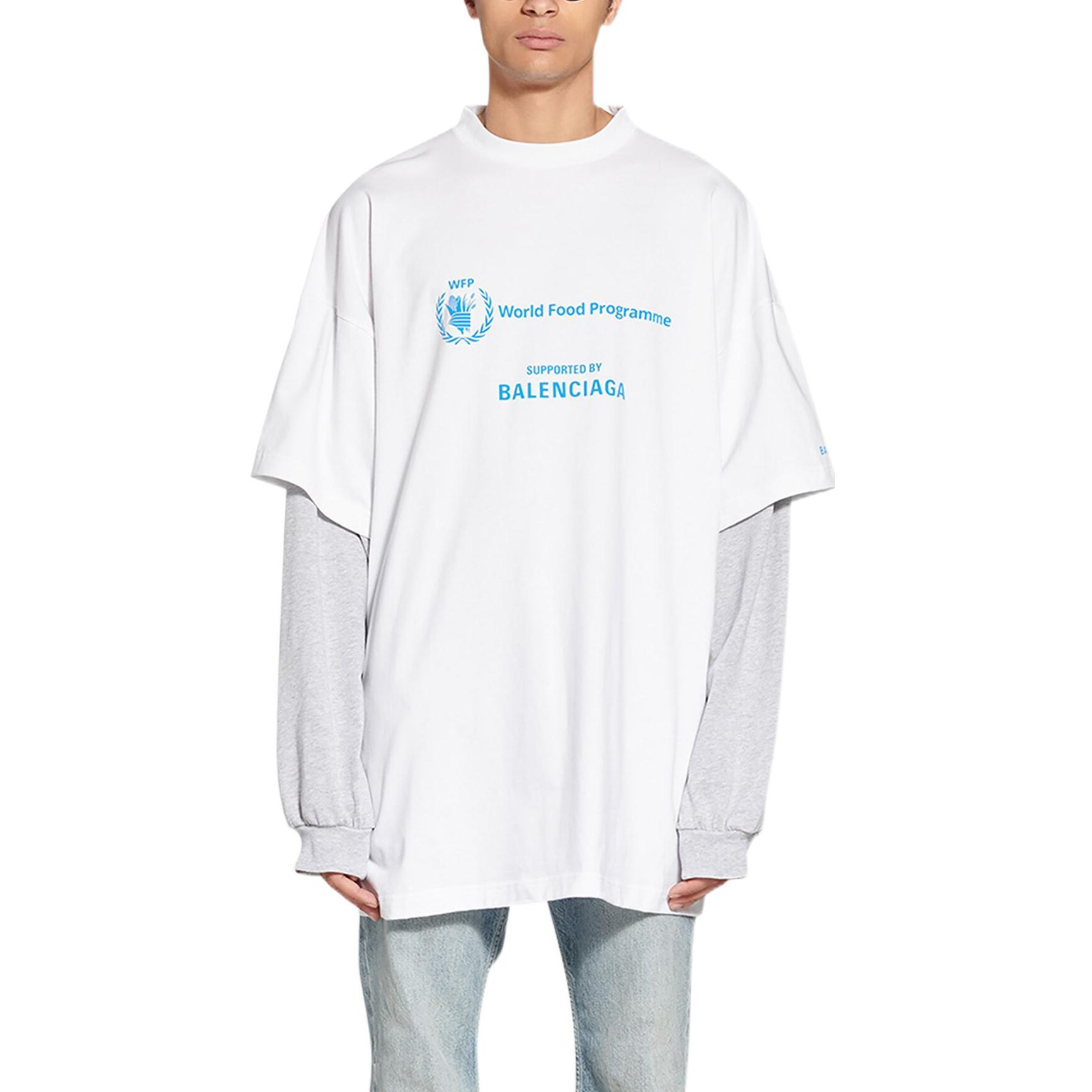 Balenciaga WFP FW22 Logo Print Oversized Long-Sleeve White T-Shirt for Men. 698089TMVL29086 圖 5
