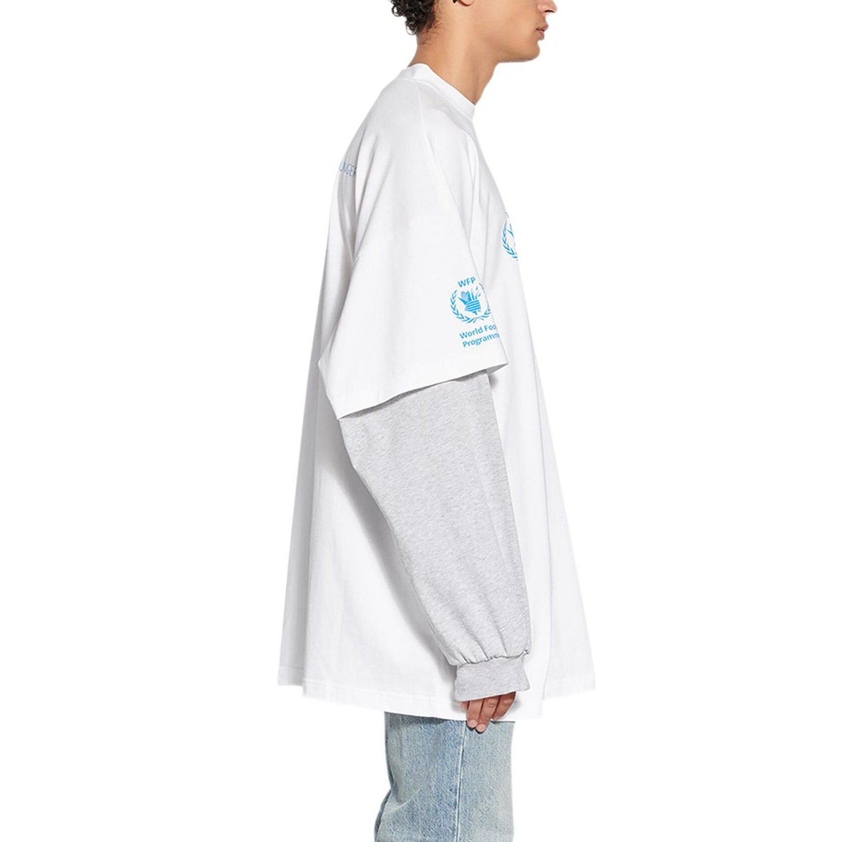Balenciaga WFP FW22 Logo Print Oversized Long-Sleeve White T-Shirt for Men. 698089TMVL29086 圖 6