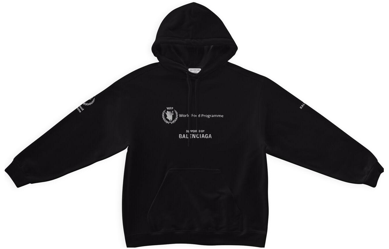 Balenciaga WFP FW22 Logo Print Pullover Hoodie Black Mens 600583TMVL11070