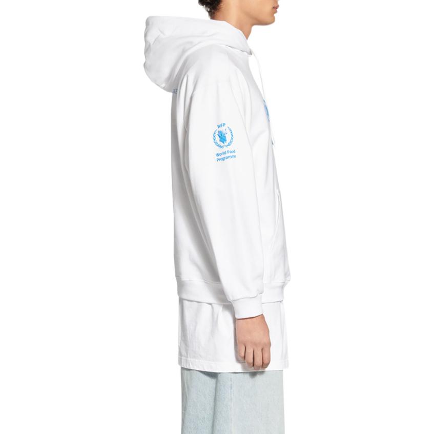 Details for Balenciaga x WFP FW22 Logo Print Pullover Hoodie White  Regular Fit. 600583TMVL19086