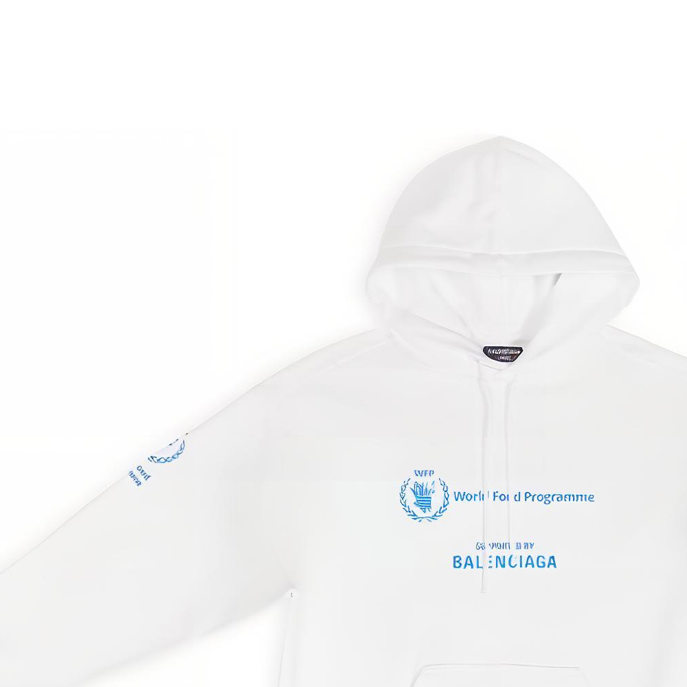 Sizing Balenciaga x WFP FW22 Logo Print Pullover Hoodie White  Regular Fit. 600583TMVL19086