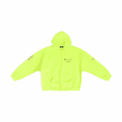 Balenciaga WFP FW22 Logo Zip Pullover Hoodie Fluorescent Yellow () 674719TMVL17110