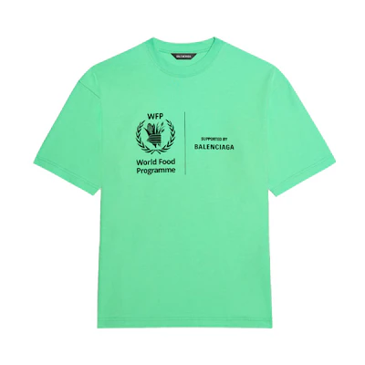 Balenciaga WFP Logo Crewneck T-Shirt Neon Green 612966THV844162