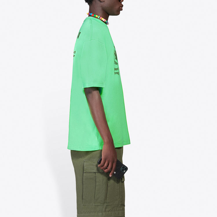 Purchase 巴黎世家 x 世界粮食计划署标志霓虹绿色圆领T恤 612966THV844162