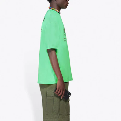 巴黎世家 x 世界粮食计划署标志霓虹绿色圆领T恤 612966THV844162 Purchase 巴黎世家 x 世界粮食计划署标志霓虹绿色圆领T恤 612966THV844162
