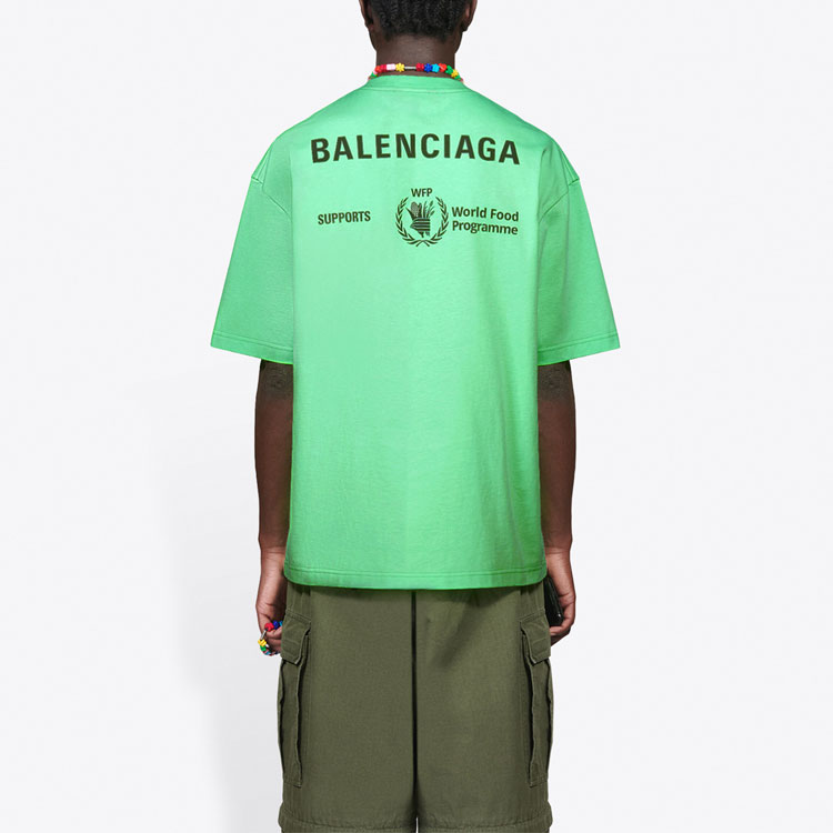 Details for 巴黎世家 x 世界粮食计划署标志霓虹绿色圆领T恤 612966THV844162