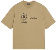 Balenciaga x WFP Logo Print Khaki Crewneck T-Shirt Collaboration. 612966THV849605 Balenciaga x WFP Logo Print Khaki Crewneck T-Shirt Collaboration. 612966THV849605
