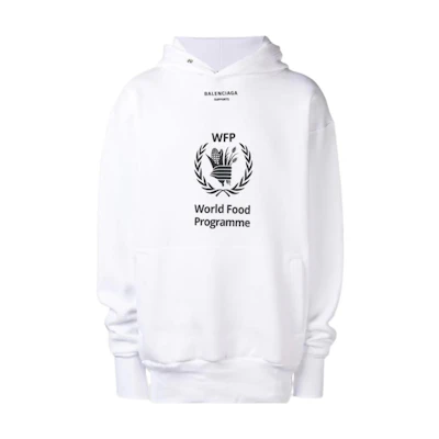 Balenciaga WFP White Logo Print Pullover Long Sleeve Sweatshirt 541870TCV343307