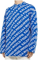 Balenciaga x World Food Programme Logo Print Oversized Blue Sweater Men. 612957T15654640 Balenciaga x World Food Programme Logo Print Oversized Blue Sweater Men. 612957T15654640