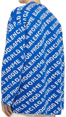 巴黎世家x世界粮食计划署蓝色宽松版印花男士毛衣. 612957T15654640 Lookbook 巴黎世家x世界粮食计划署蓝色宽松版印花男士毛衣. 612957T15654640
