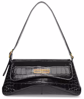 Balenciaga XX Crocodile Embossed Flap Bag Small Black Balenciaga XX Crocodile Embossed Flap Bag Small Black