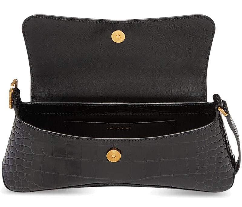 Balenciaga XX Crocodile Embossed Flap Bag Small Black 圖 3