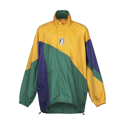 Balenciaga Yellow Colorblock High-Neck Pullover Jacket Loose Fit 533916TWD197775