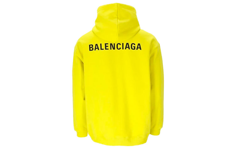 Balenciaga Yellow Logo Print Long Sleeve Hoodie 600583TIV847440