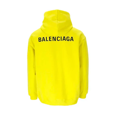 Balenciaga Yellow Logo Print Long Sleeve Hoodie 600583TIV847440