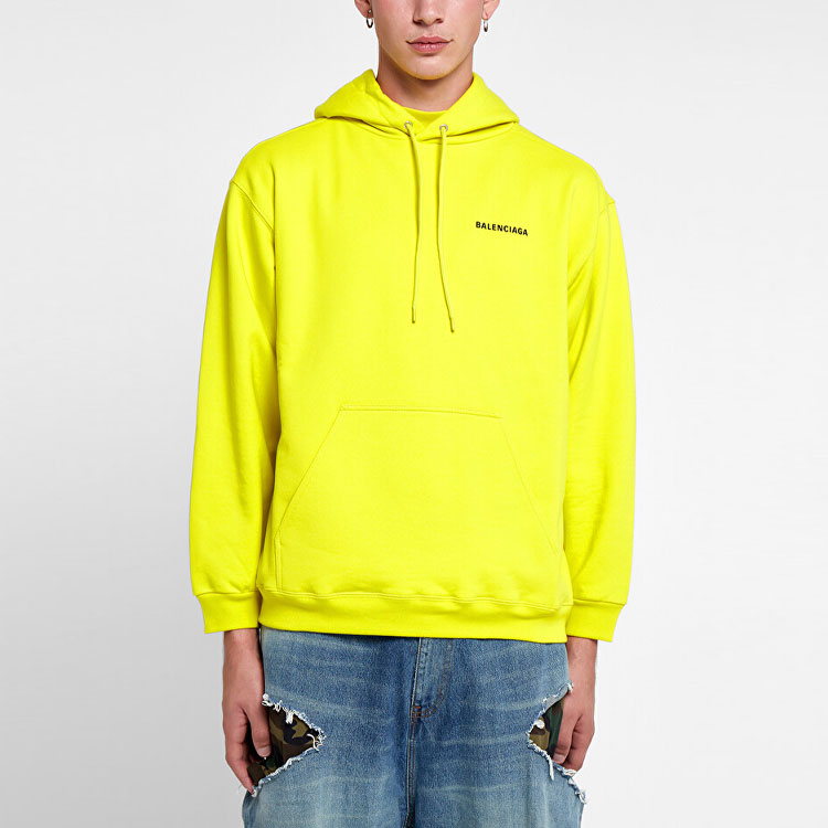 Balenciaga Yellow Logo Print Long Sleeve Hoodie 600583TIV847440 圖 4