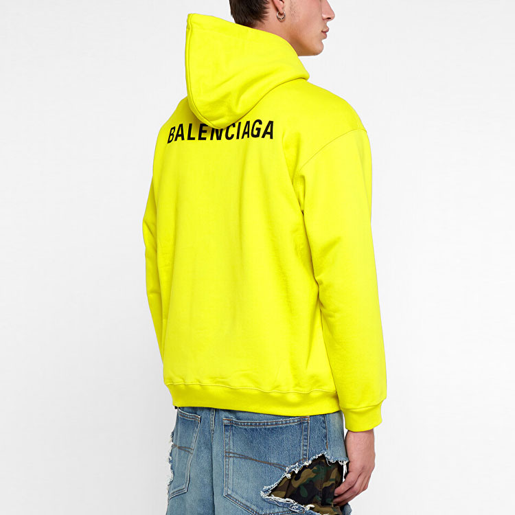 Balenciaga Yellow Logo Print Long Sleeve Hoodie 600583TIV847440 圖 5